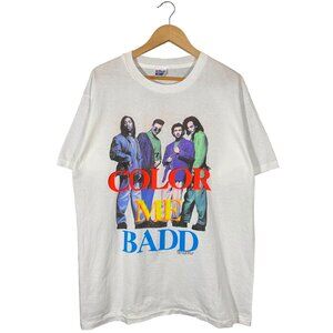 Vintage Single Stitch 1991 Color Me Badd R&B Band Tee white mens size XL